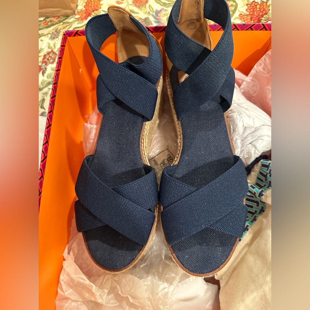 Tory Burch Frieda Wedge Platform Sandals Size 8